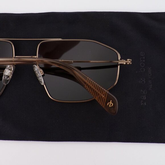 Rag & Bone Antique Gold Geometric Aviator Navigator, Lightweight Unisex 5036GS